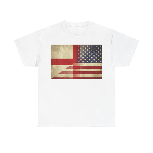Vintage England-USA Flag T-Shirt — Retro Anglo-American Pride Tee