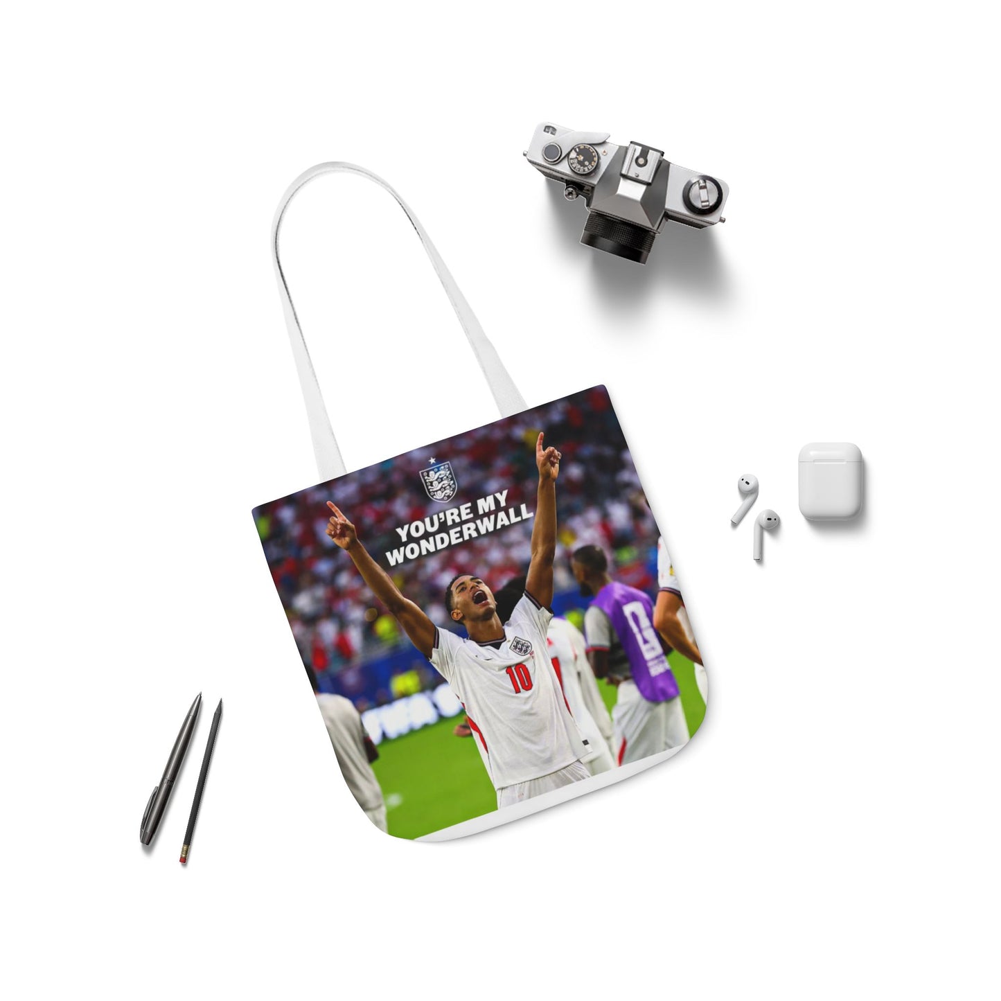 Jude Bellingham England Celebration Tote Bag – "You’re My Wonderwall" England Fan Canvas Tote