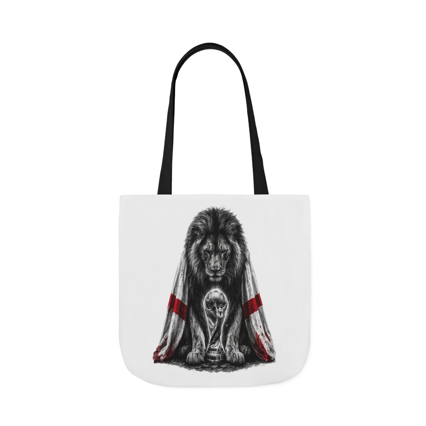 England Lion Guardian Canvas Tote — Protective Lion & Cub Illustration Tote Bag
