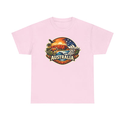 Australia Sunset Vintage Tee — Kangaroo & Surf Badge