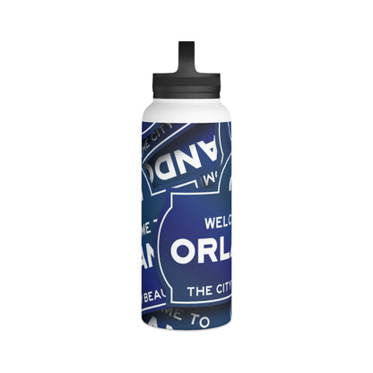 Orlando Stainless Steel Water Bottle — "Welcome to Orlando" Travel Bottle with Handle Lid