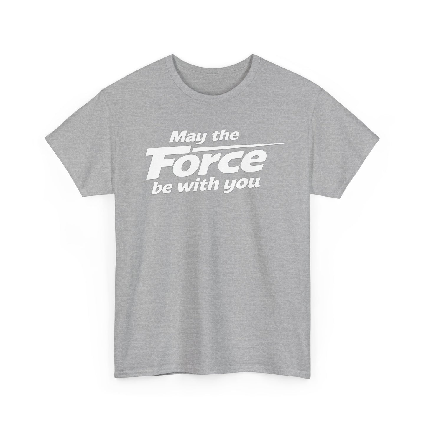 "May the Force Be With You" Retro Embossed Graphic T‑Shirt —