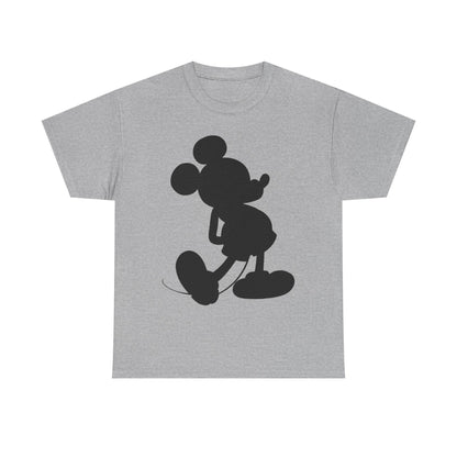 Mickey Mouse Silhouette Graphic Tee — Retro Cartoon Shadow T-Shirt