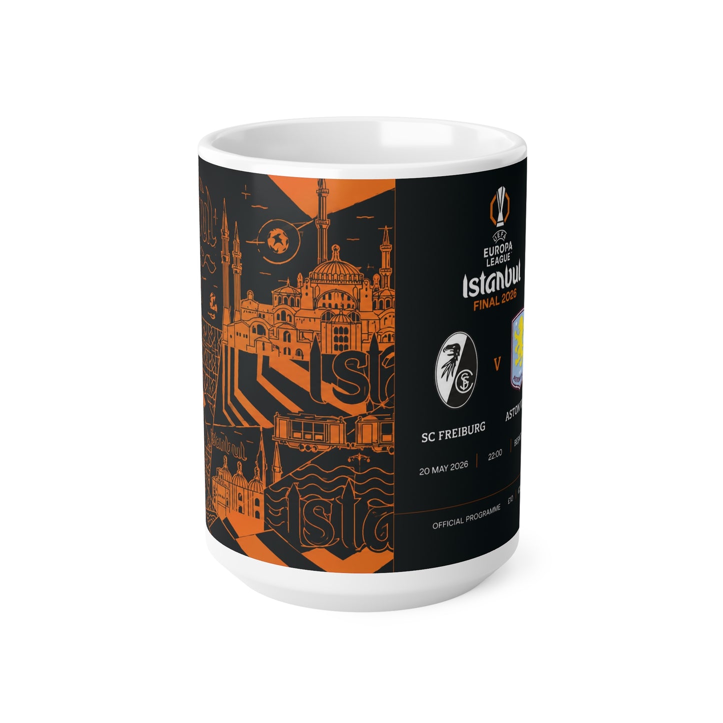 2026 Europa League Final Programme Cover Inspired Ceramic Coffee Cup (11oz/15oz)
