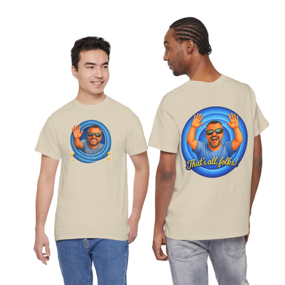 T-Shirt — "That's All, Folks!" Waving Portrait Graphic Tee