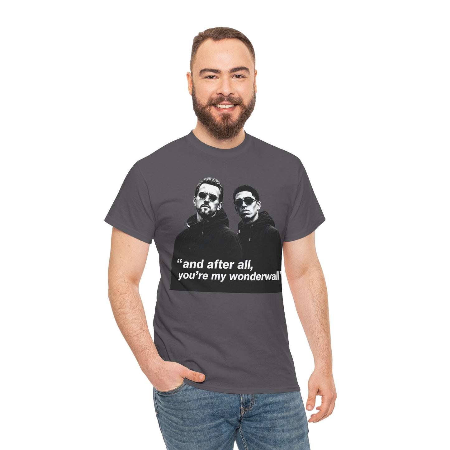 Kane and Bellingham Wonderwall Lyric T-Shirt — ‘and after all, you’re my wonderwall’ Retro Band Tee
