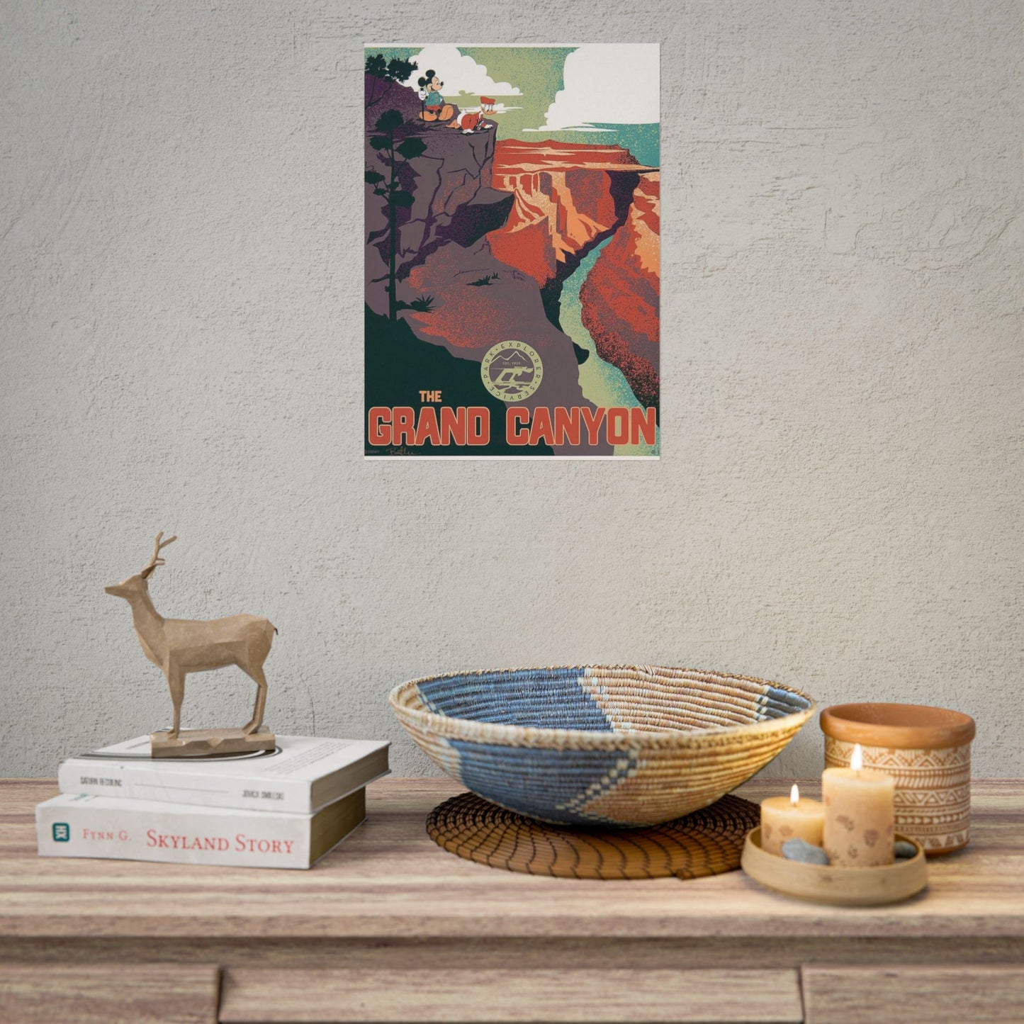 Grand Canyon Retro Travel Poster - Rolled Poster