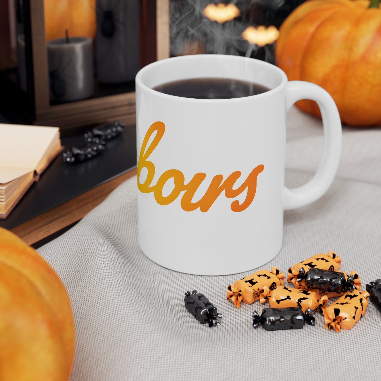 Neighbor Script Ceramic Mug — 11oz & 15oz Coffee Cup