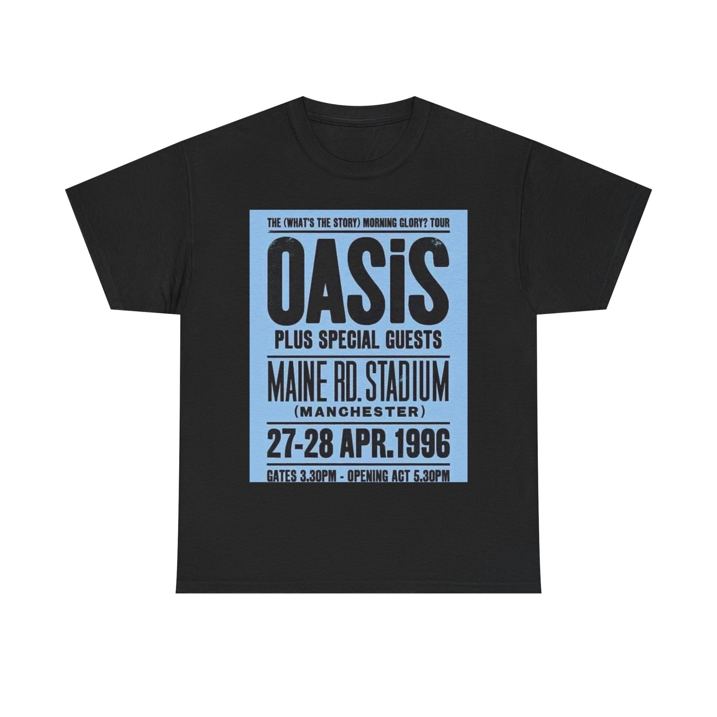 Oasis 1996 Maine Road Tour Poster T‑Shirt — Maine Rd. Stadium Concert Tee