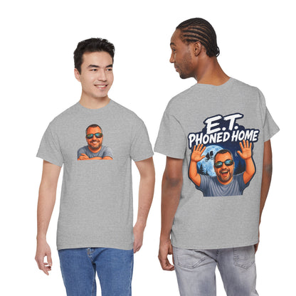 Graphic Tee — "E.T. Phoned Home" Smiling Guy Retro Design