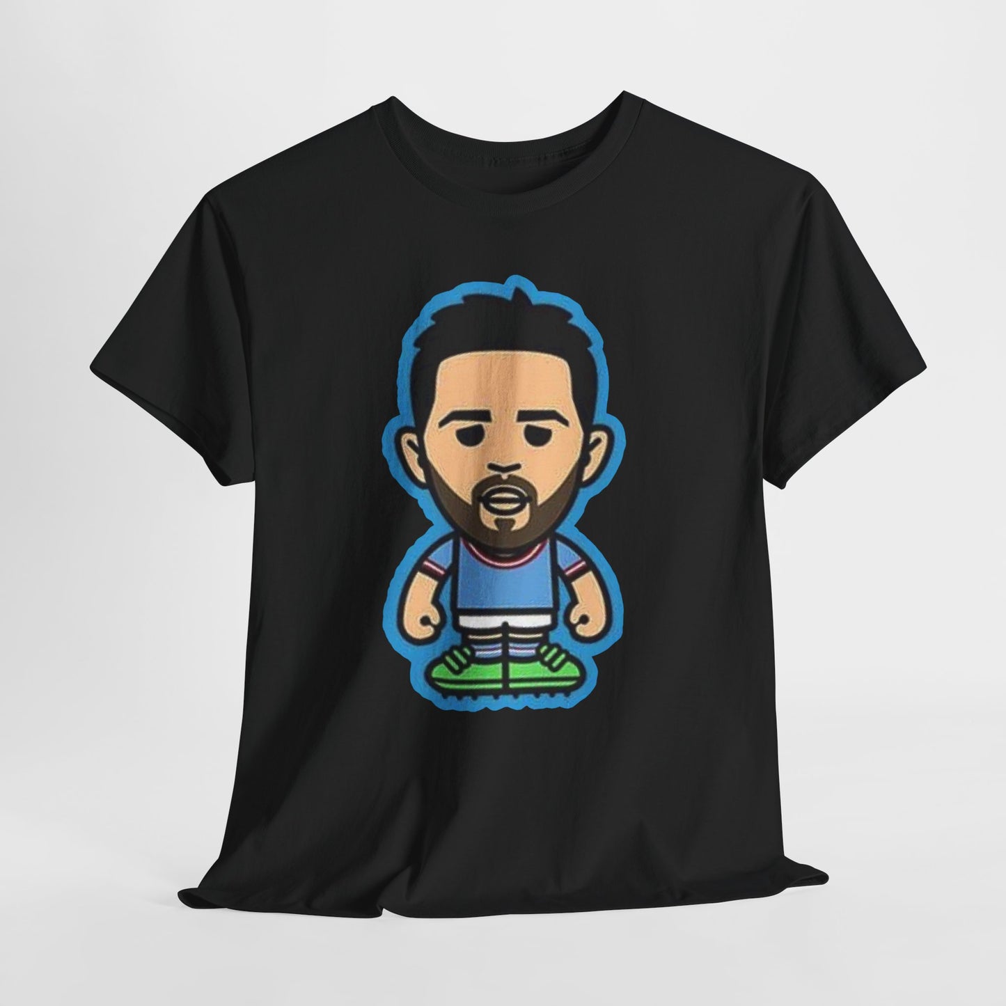 Bernardo Silva Manchester City Legend Graphic Tee — Player Cartoon Front & Tribute Poster Back