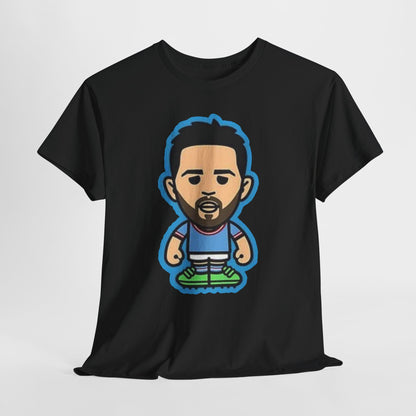 Bernardo Silva Manchester City Legend Graphic Tee — Player Cartoon Front & Tribute Poster Back