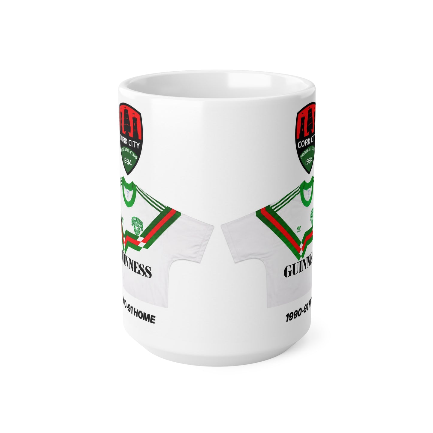 Cork City 1990-91 Home Jersey Mug — Guinness Ceramic Coffee Cup (11oz, 15oz)