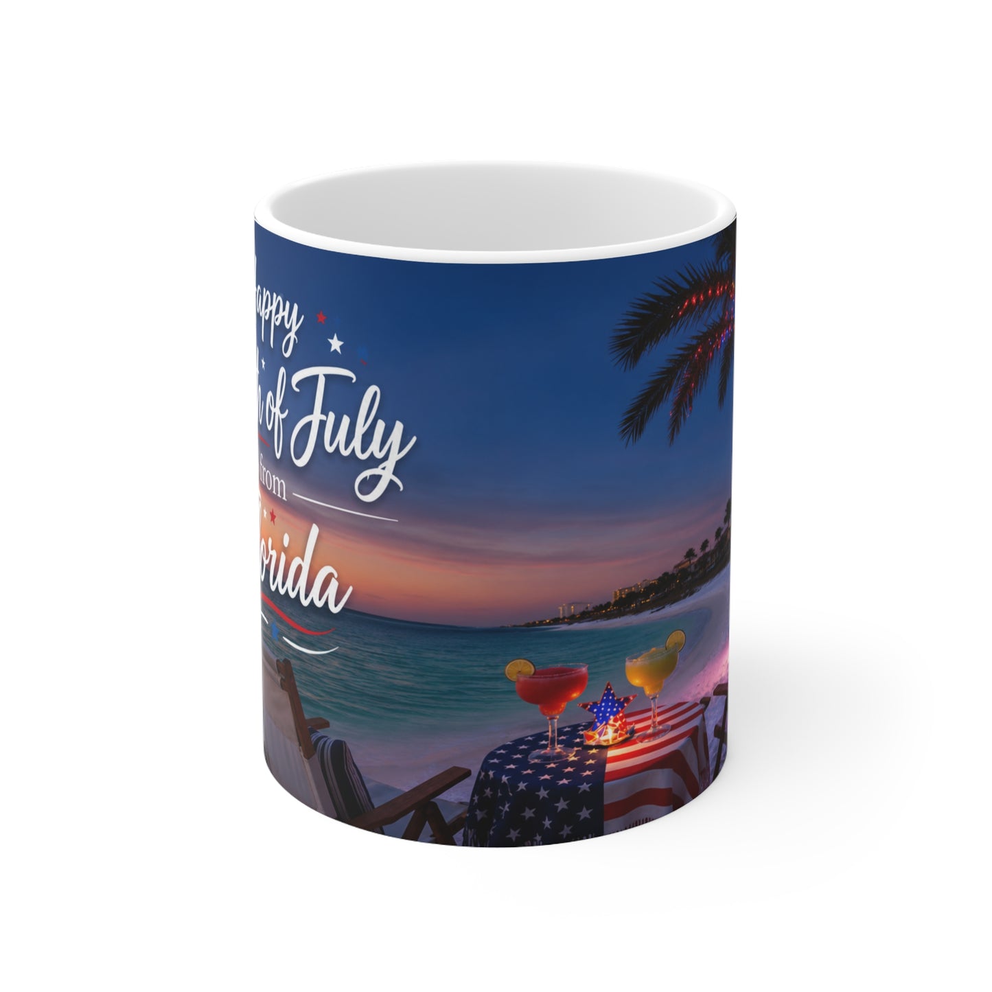 Fourth of July Florida Coffee Mug — "Happy Fourth of July from Florida" 11oz/15oz