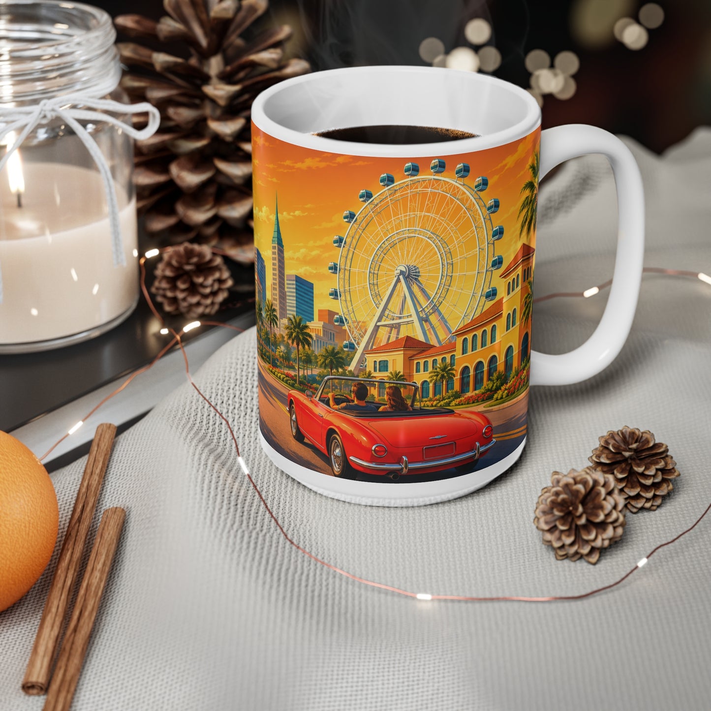 Orlando Florida Retro Sunset Mug — Vintage Theme Park Coffee Cup
