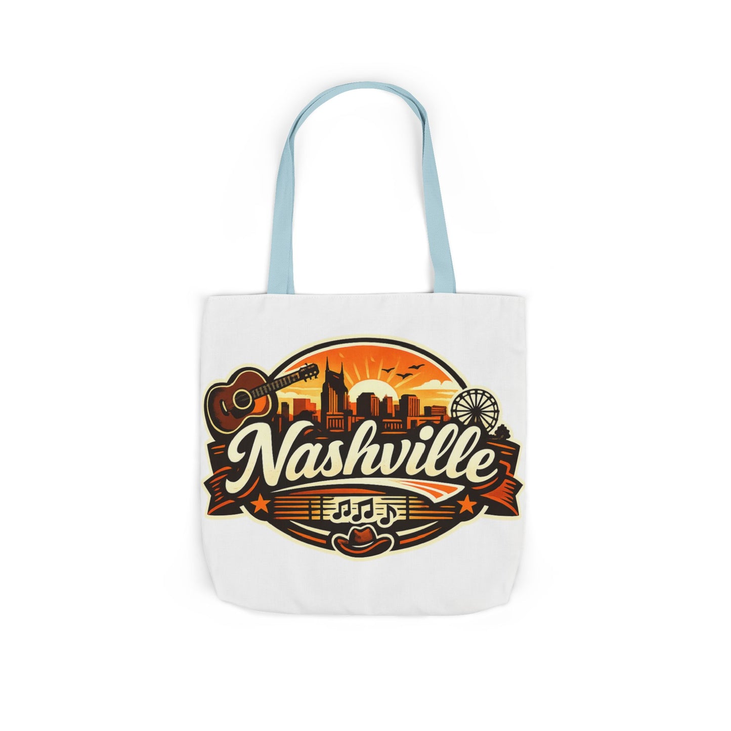 Nashville Sunset Tote Bag — Country Music Skyline Canvas Tote