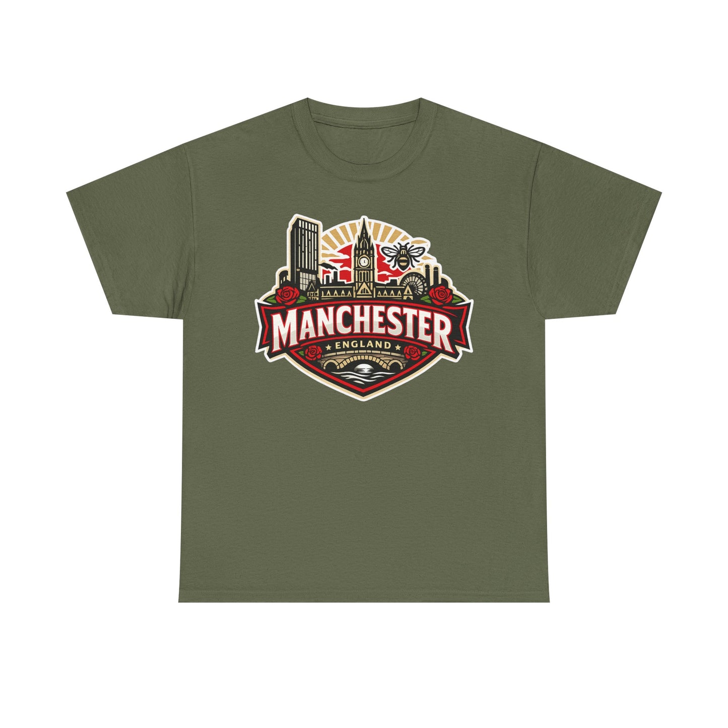 Manchester England Skyline T-Shirt — Vintage City Crest Tee