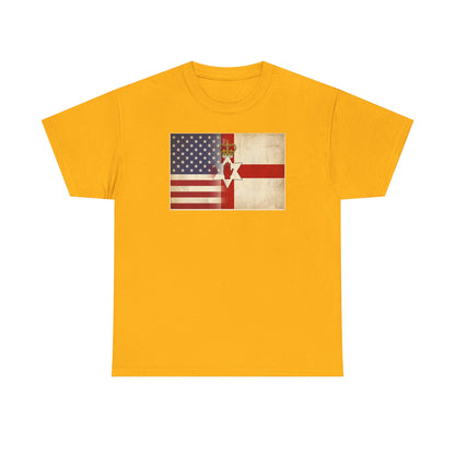 USA / Northern Ireland Flag T-Shirt – Vintage USA & Ulster Cross Tee