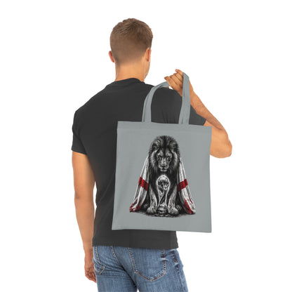 England Lion Tote Bag – Protective Lion Illustration Cotton Tote