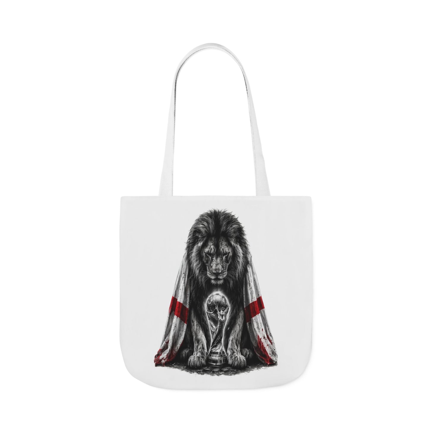 England Lion Guardian Canvas Tote — Protective Lion & Cub Illustration Tote Bag
