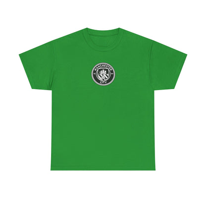 Man City Unofficial T-Shirt — Vintage Crest Logo Tee (Small Chest Emblem)