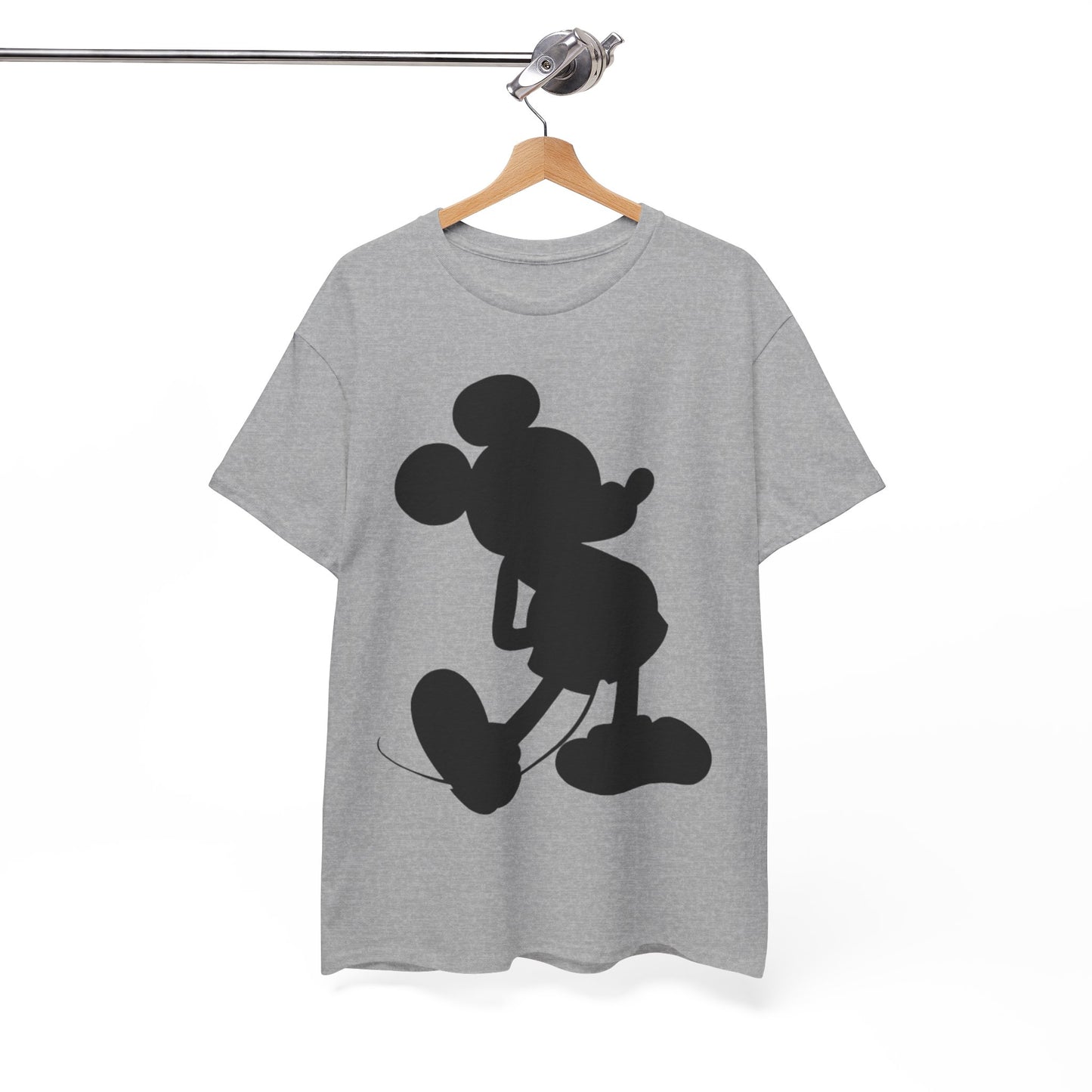 Mickey Mouse Silhouette Graphic Tee — Retro Cartoon Shadow T-Shirt