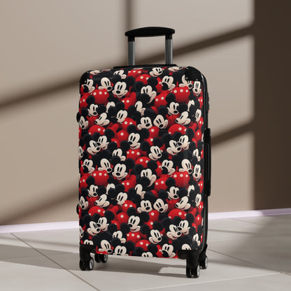 Mickey Mouse Pattern Carry-On Suitcase – Retro Disney Travel Luggage