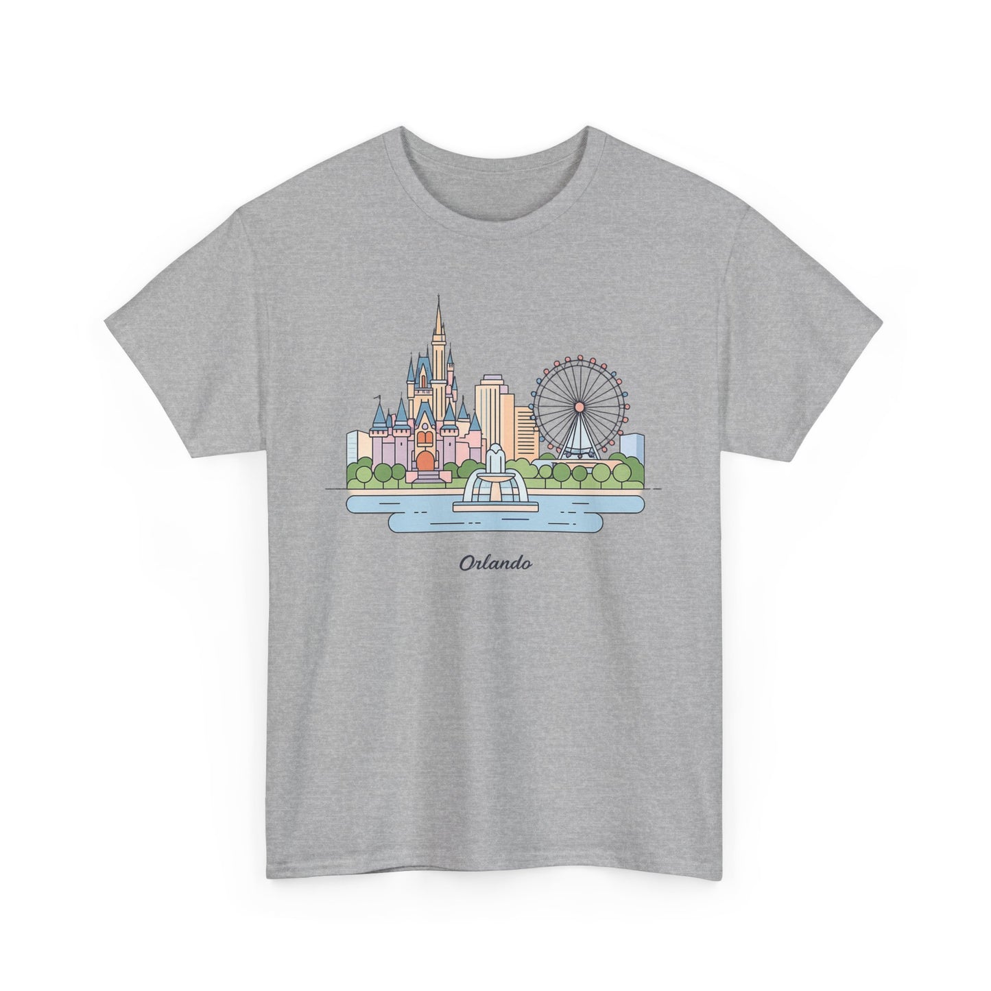 Orlando Skyline T-Shirt — Cute Cityscape Graphic Tee with 'Orlando' Text