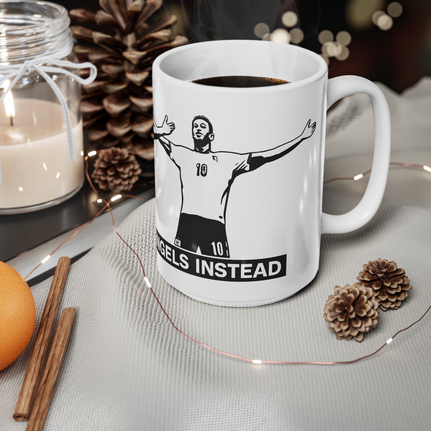 Kane & Bellingham Soccer Players 'I'm Loving Angels' Ceramic Coffee Mug — 11oz & 15oz