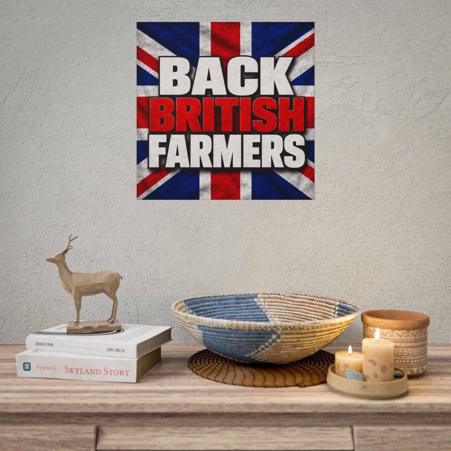 Back British Farmers Union Jack Support Poster