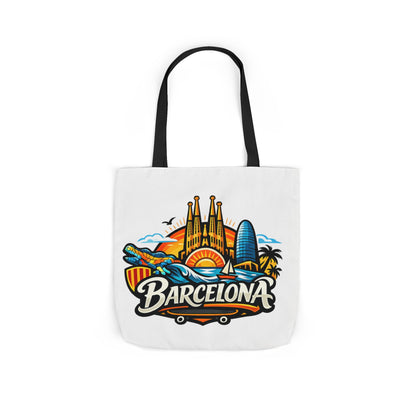 Barcelona Skyline Canvas Tote Bag — Colorful Travel Souvenir Tote