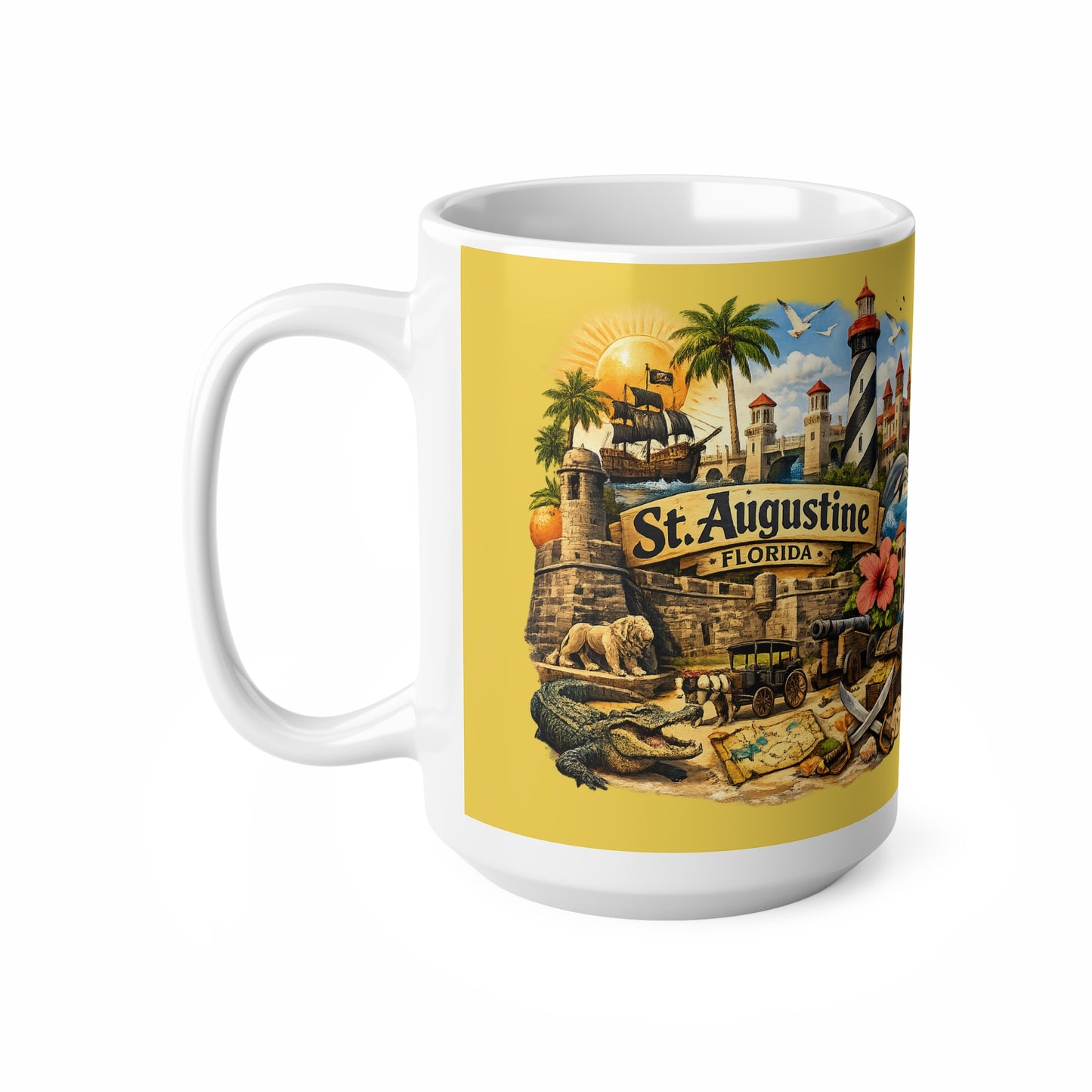 St. Augustine Florida Souvenir Mug — Vintage Coastal Travel Coffee Cup (11oz/15oz)