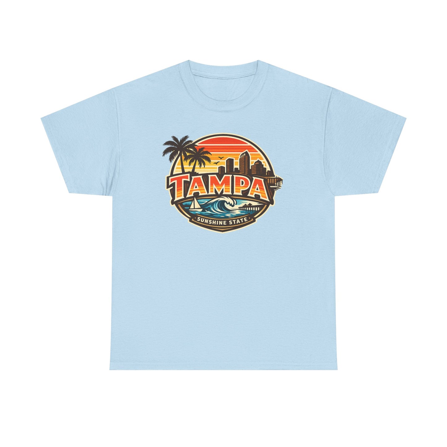 Tampa Retro Sunset T-Shirt – Vintage Palm Beach Skyline Tee