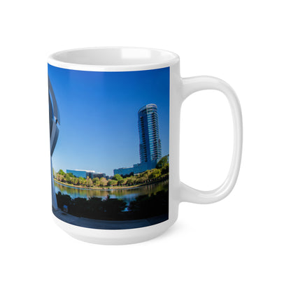 Orlando Lake Eola City Sculpture Photo Coffee Mug — Modern Urban Landmark Ceramic Mug (11oz/15oz)
