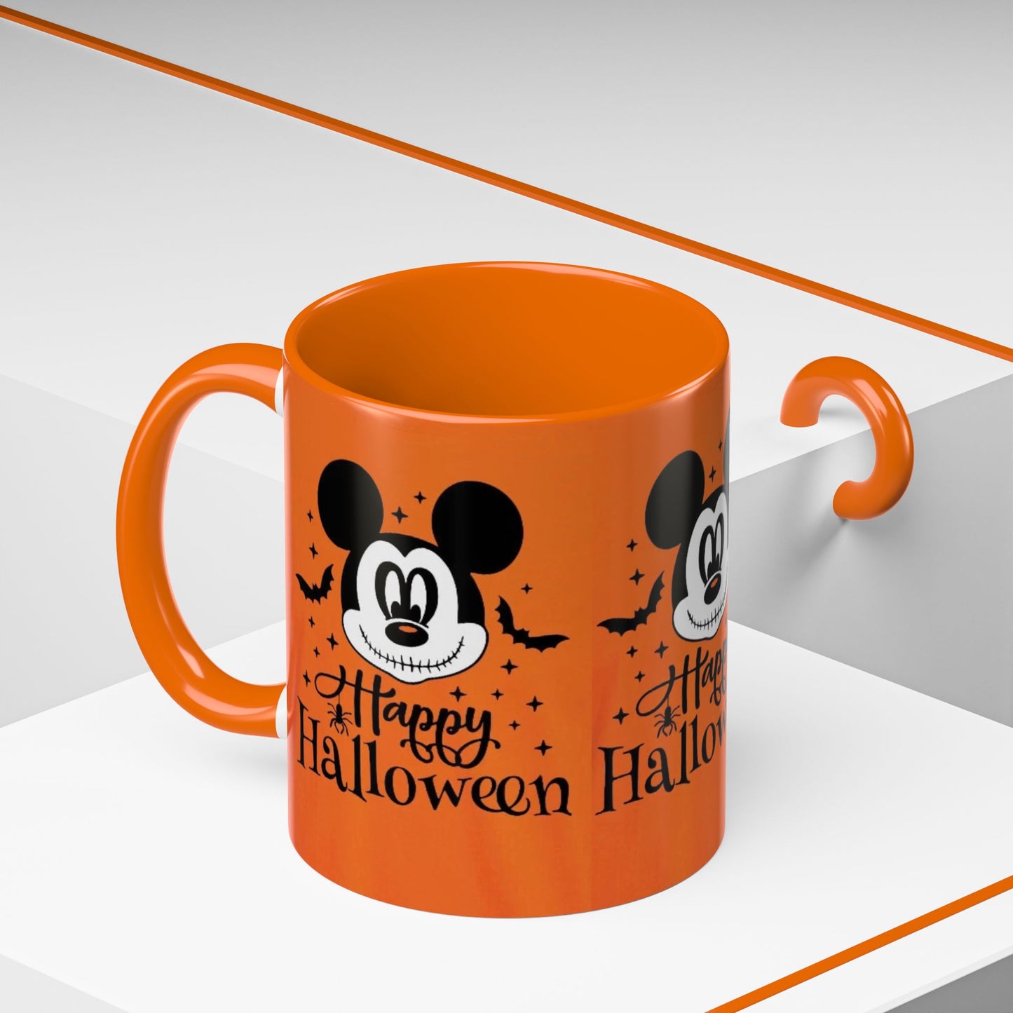 Halloween Mickey Mouse Orange Coffee Mug - "Happy Halloween" 11/15oz