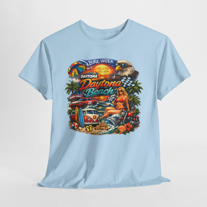Daytona Beach Vintage Surf T-Shirt — Retro Sunset Palm Beach Tee
