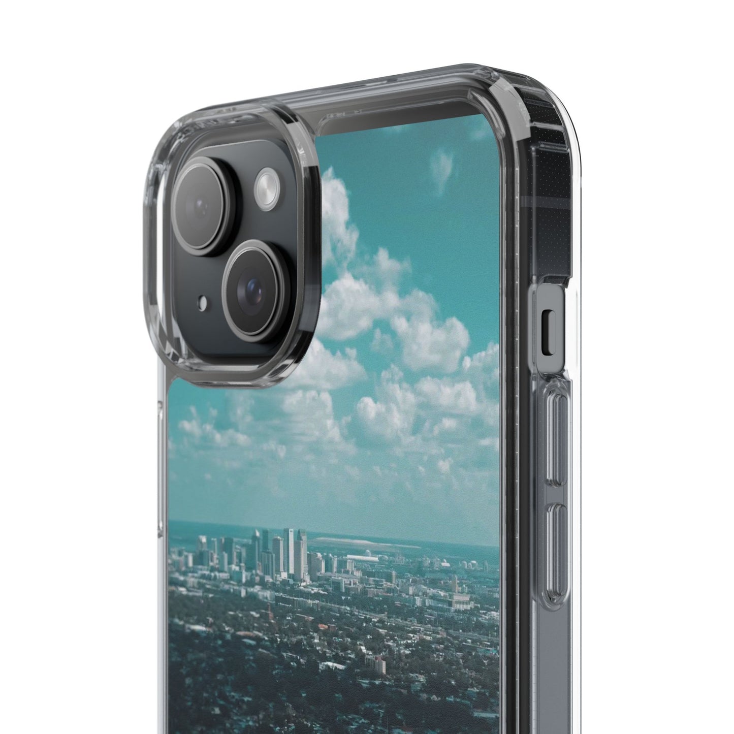 Tampa Bay Raymond James Stadium Clear Phone Case — Aerial City Stadium Design
