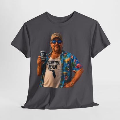 Florida Man Graphic Tee — Funny Vacation Shirt with Hawaiian Shirt Design