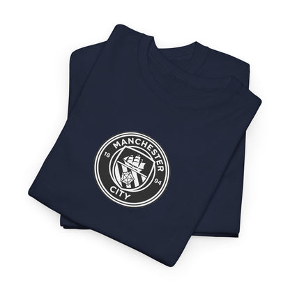 Man City Unofficial T-Shirt — Vintage Crest Logo Tee (Small Chest Emblem)