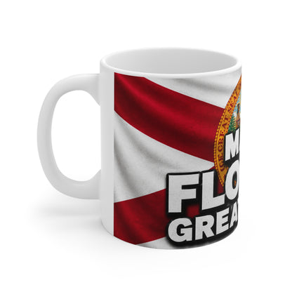 Make Florida Great Again Ceramic Coffee Mug — State Seal Flag Design (11oz/15oz)