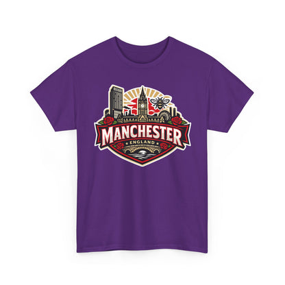 Manchester England Skyline T-Shirt — Vintage City Crest Tee