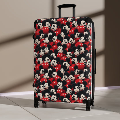 Mickey Mouse Pattern Carry-On Suitcase – Retro Disney Travel Luggage