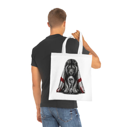 England Lion Tote Bag – Protective Lion Illustration Cotton Tote
