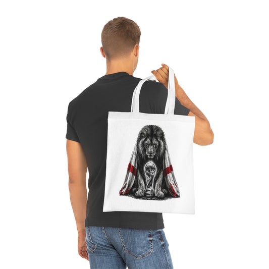 England Lion Tote Bag – Protective Lion Illustration Cotton Tote