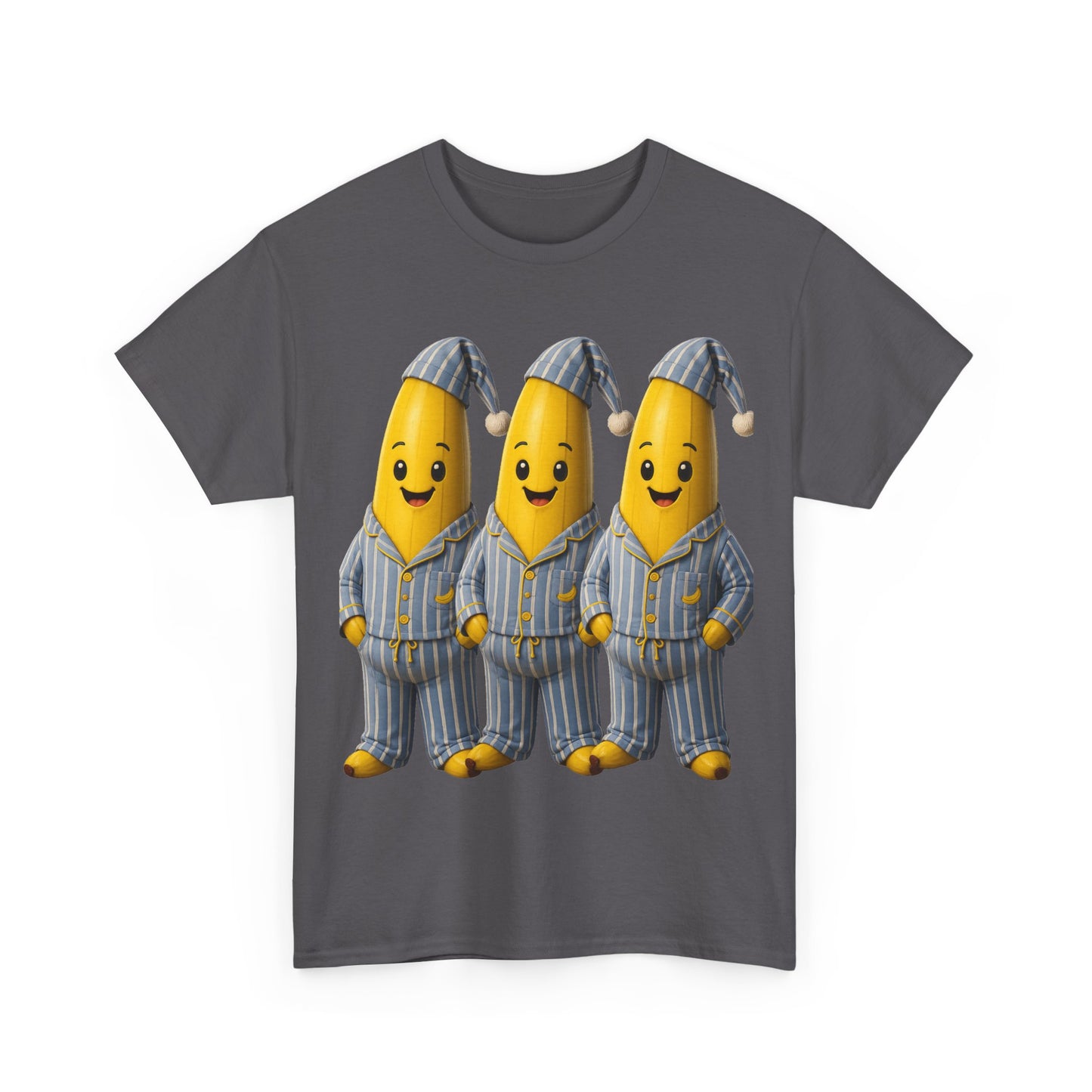Bananas in Pyjamas – Three Smiling Bananas in Striped Pajamas Graphic T-Shirt