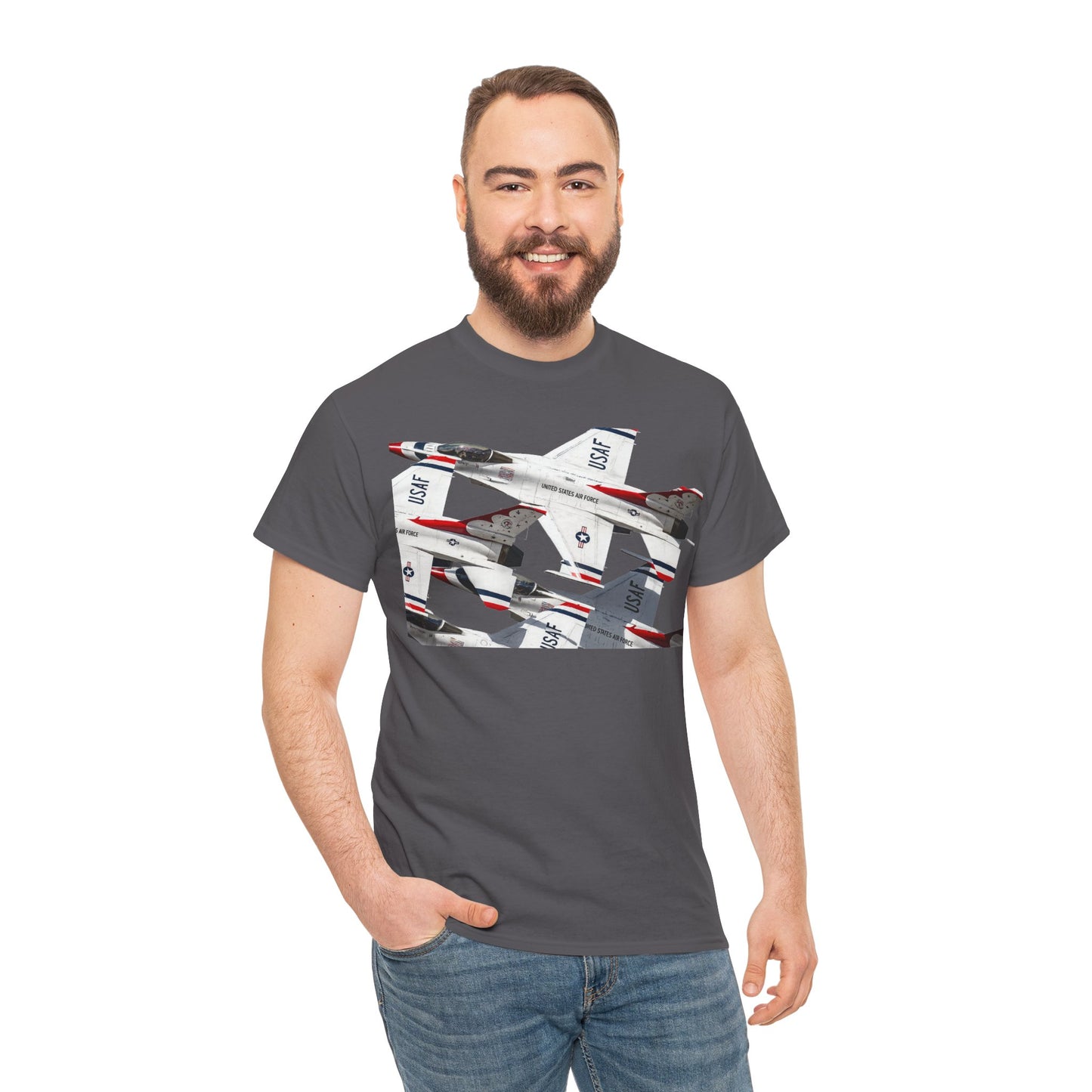 Thunderbirds Jet Formation T‑Shirt — Military Aviation Fighter Jets Tee