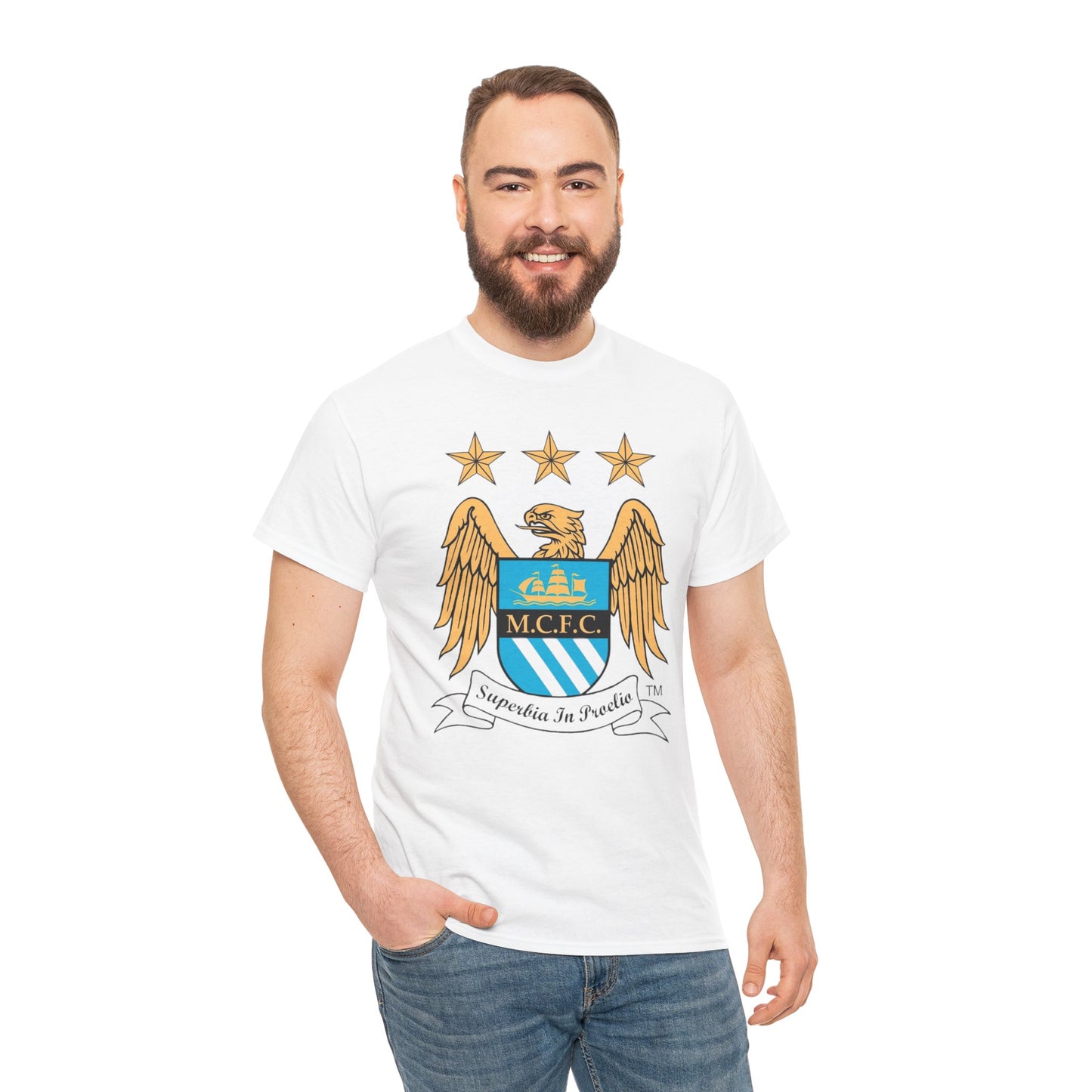 Manchester City Retro Club Crest T‑Shirt — MCFC Vintage Style Club Emblem Tee