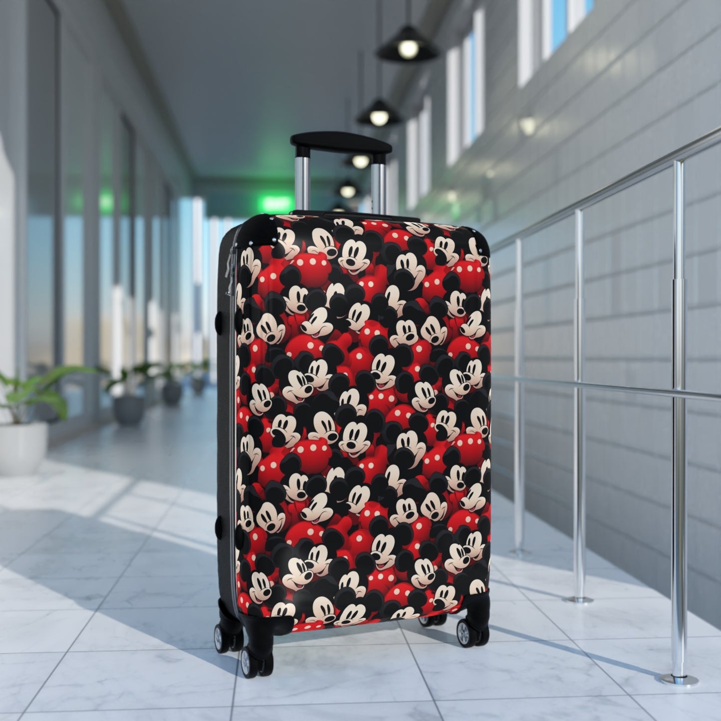 Mickey Mouse Pattern Carry-On Suitcase – Retro Disney Travel Luggage
