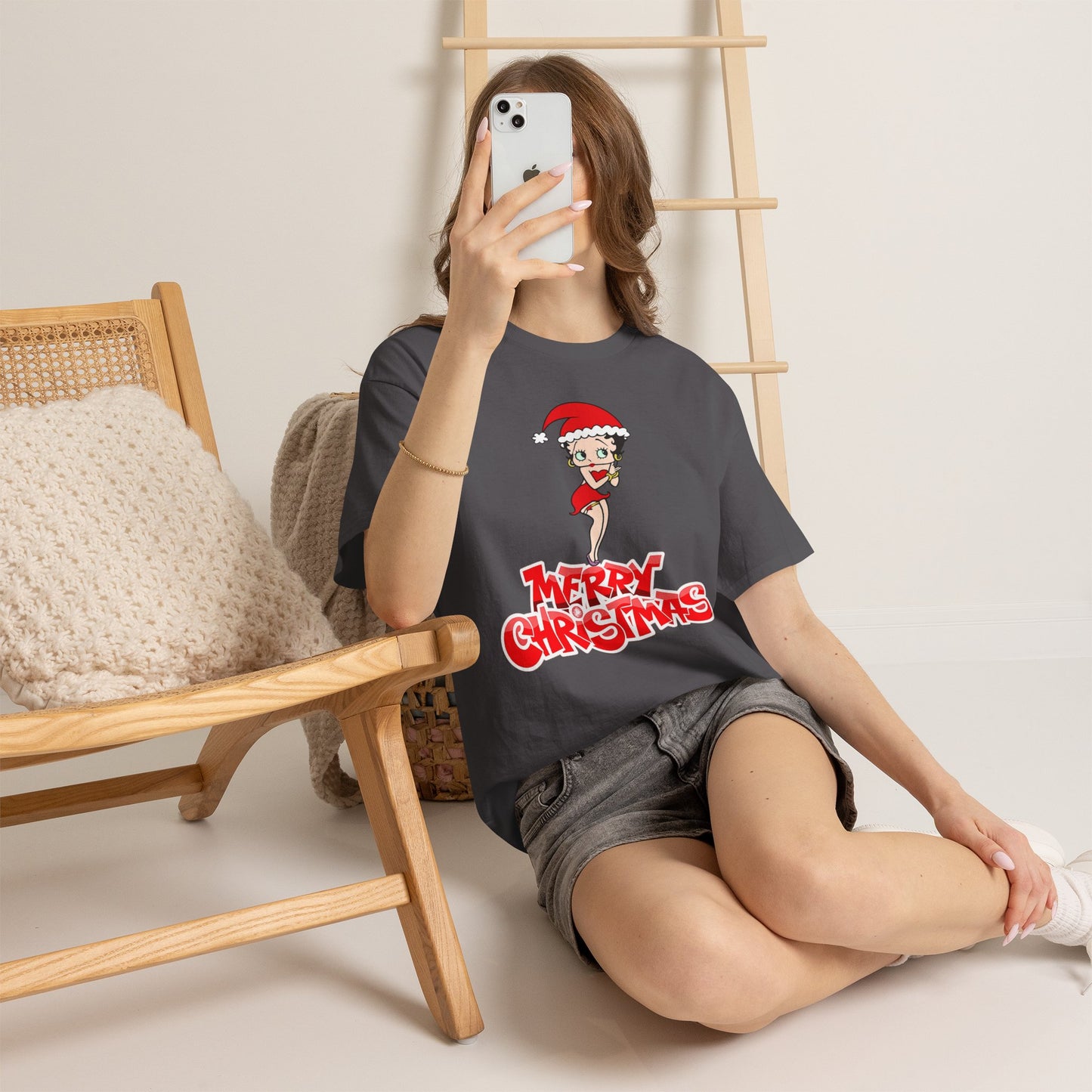 Christmas Betty Boop Tee - 'Merry Christmas' Holiday Graphic Shirt