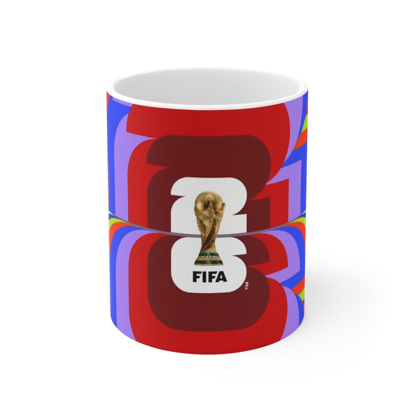 FIFA World Cup 2026 Trophy / Colorful Retro Logo Ceramic Mug — (11oz, 15oz)